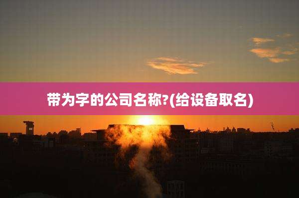带为字的公司名称?(给设备取名)