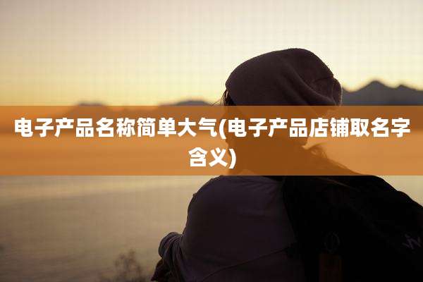 电子产品名称简单大气(电子产品店铺取名字含义)