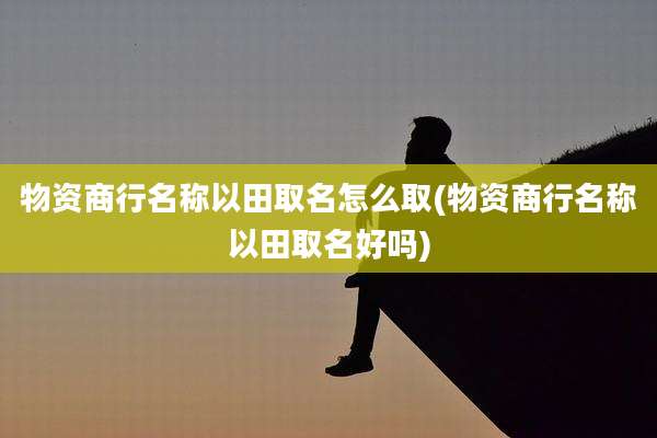 物资商行名称以田取名怎么取(物资商行名称以田取名好吗)