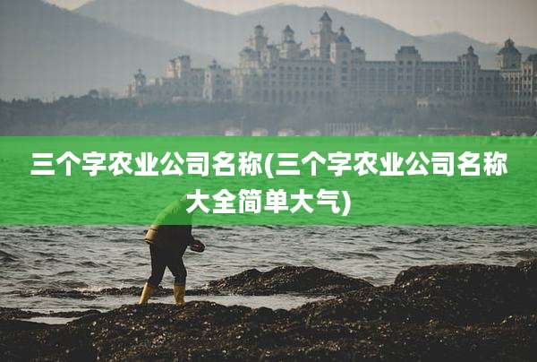 三个字农业公司名称(三个字农业公司名称大全简单大气)
