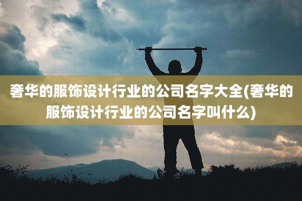 奢华的服饰设计行业的公司名字大全(奢华的服饰设计行业的公司名字叫什么)