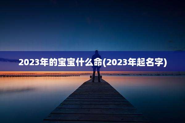 2023年的宝宝什么命(2023年起名字)