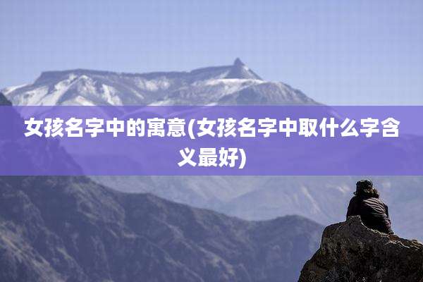 女孩名字中的寓意(女孩名字中取什么字含义最好)