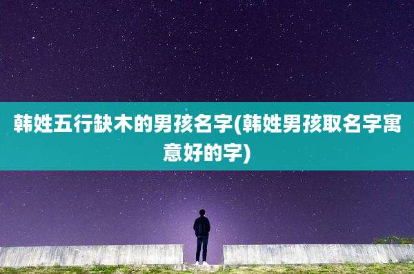 韩姓五行缺木的男孩名字(韩姓男孩取名字寓意好的字)