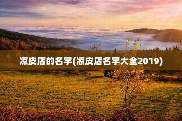 凉皮店的名字(凉皮店名字大全2019)