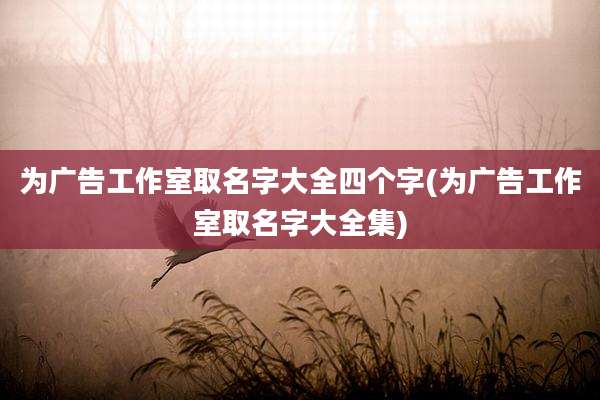为广告工作室取名字大全四个字(为广告工作室取名字大全集)