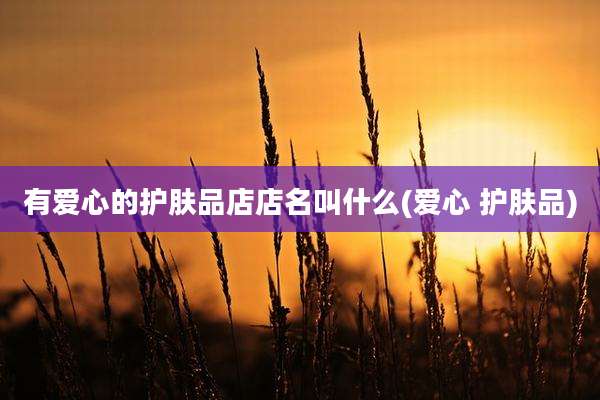 有爱心的护肤品店店名叫什么(爱心 护肤品)