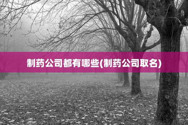 制药公司都有哪些(制药公司取名)