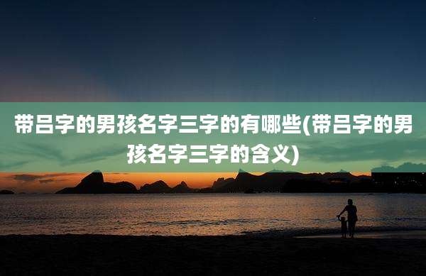 带吕字的男孩名字三字的有哪些(带吕字的男孩名字三字的含义)