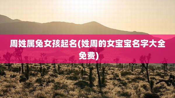 周姓属兔女孩起名(姓周的女宝宝名字大全 免费)