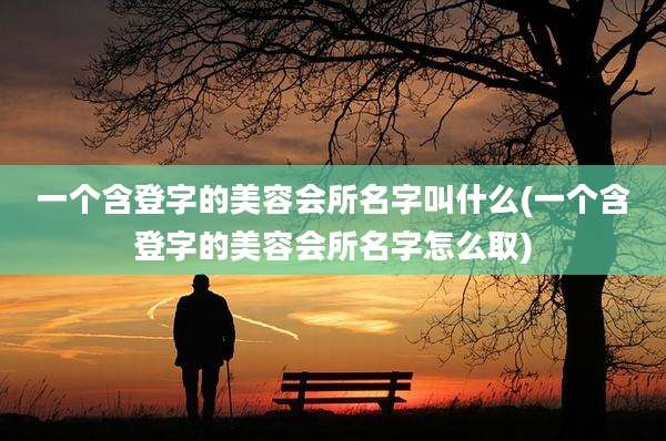 一个含登字的美容会所名字叫什么(一个含登字的美容会所名字怎么取)
