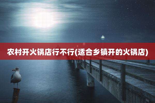 农村开火锅店行不行(适合乡镇开的火锅店)