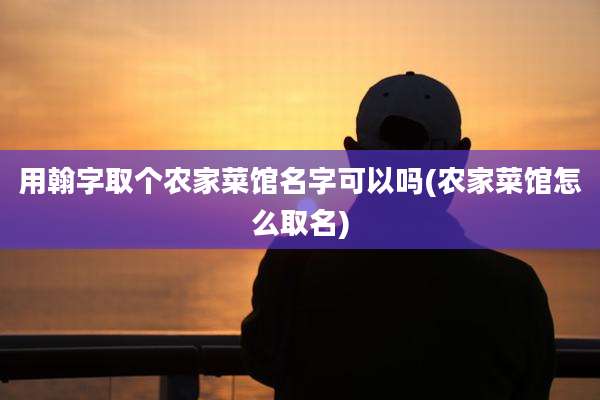 用翰字取个农家菜馆名字可以吗(农家菜馆怎么取名)