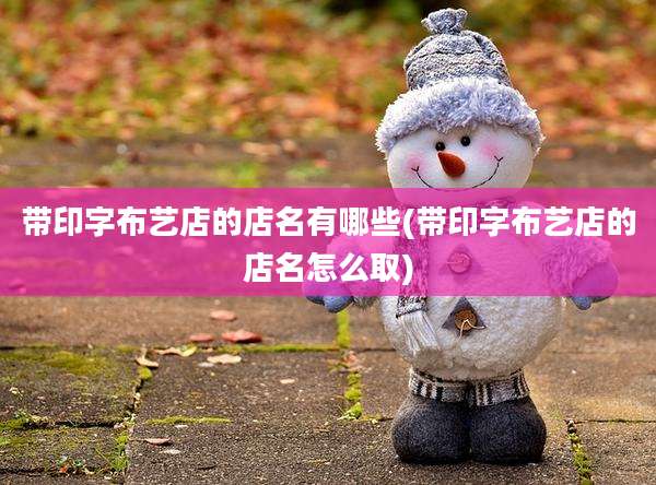 带印字布艺店的店名有哪些(带印字布艺店的店名怎么取)