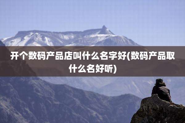 开个数码产品店叫什么名字好(数码产品取什么名好听)