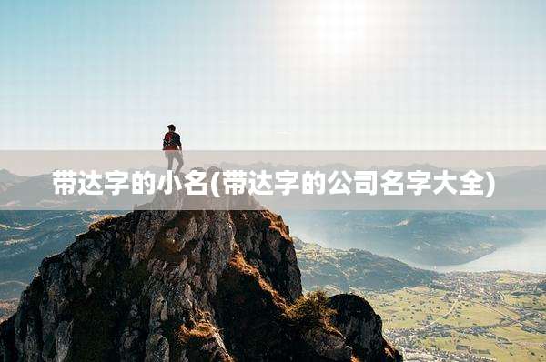 带达字的小名(带达字的公司名字大全)