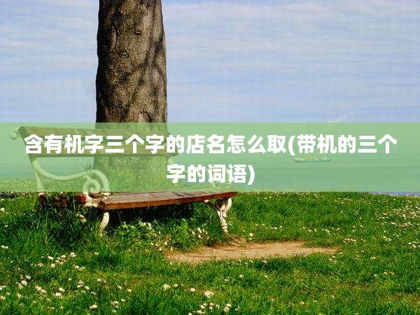 含有机字三个字的店名怎么取(带机的三个字的词语)