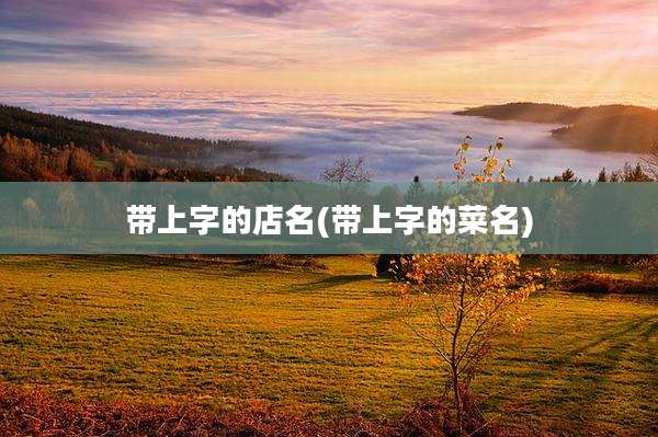 带上字的店名(带上字的菜名)
