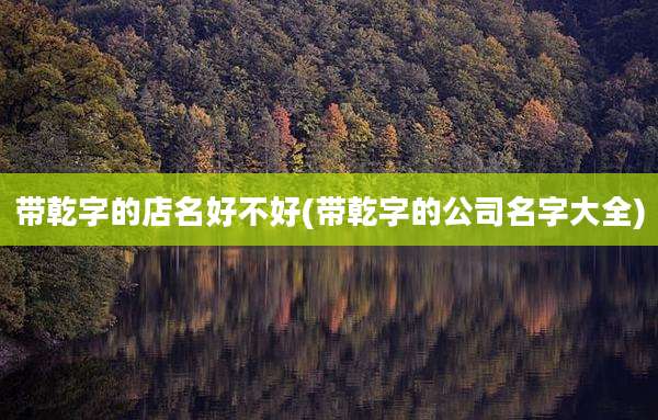 带乾字的店名好不好(带乾字的公司名字大全)