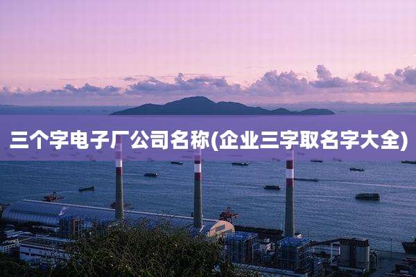 三个字电子厂公司名称(企业三字取名字大全)