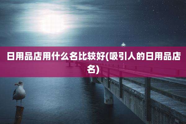 日用品店用什么名比较好(吸引人的日用品店名)