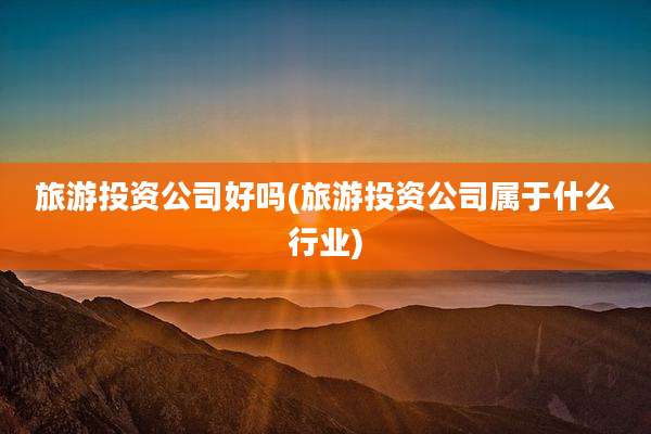 旅游投资公司好吗(旅游投资公司属于什么行业)