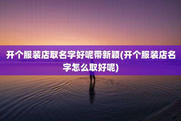 开个服装店取名字好呢带新颖(开个服装店名字怎么取好呢)