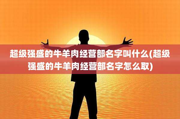 超级强盛的牛羊肉经营部名字叫什么(超级强盛的牛羊肉经营部名字怎么取)