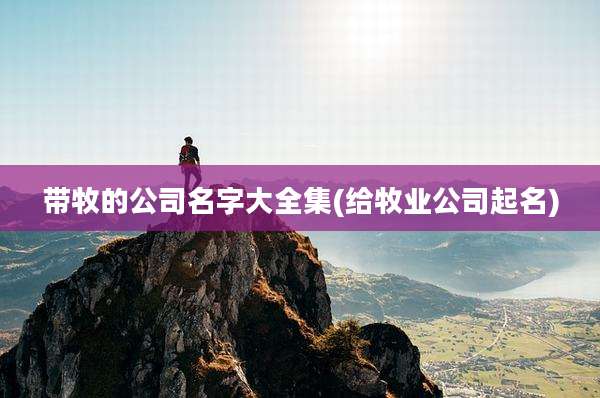 带牧的公司名字大全集(给牧业公司起名)