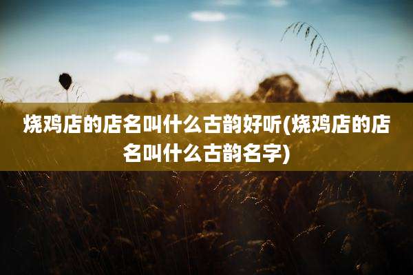 烧鸡店的店名叫什么古韵好听(烧鸡店的店名叫什么古韵名字)