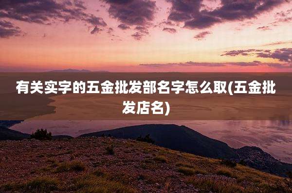 有关实字的五金批发部名字怎么取(五金批发店名)