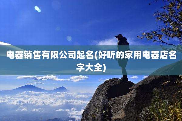 电器销售有限公司起名(好听的家用电器店名字大全)