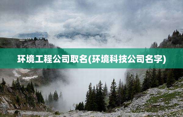 环境工程公司取名(环境科技公司名字)