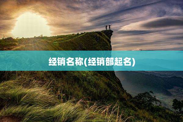 经销名称(经销部起名)