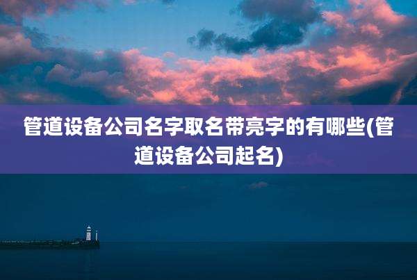 管道设备公司名字取名带亮字的有哪些(管道设备公司起名)