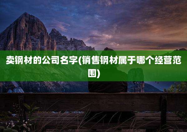 卖钢材的公司名字(销售钢材属于哪个经营范围)