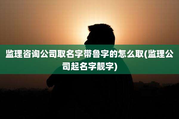 监理咨询公司取名字带鲁字的怎么取(监理公司起名字靓字)