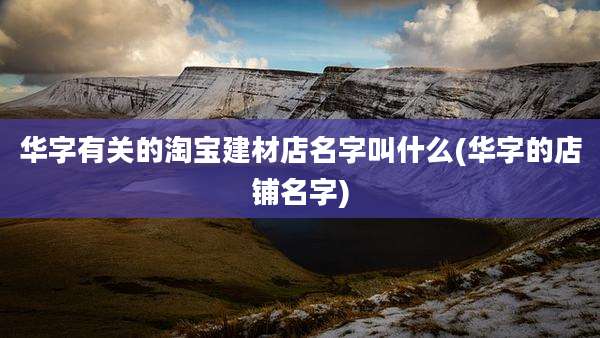 华字有关的淘宝建材店名字叫什么(华字的店铺名字)