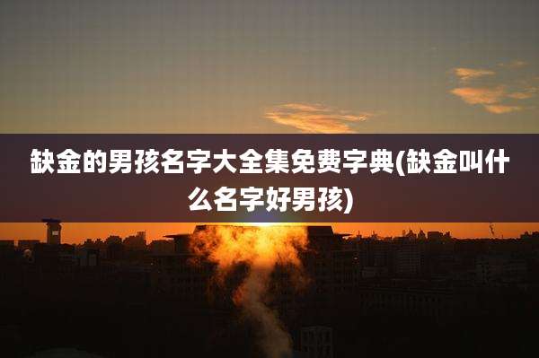 缺金的男孩名字大全集免费字典(缺金叫什么名字好男孩)