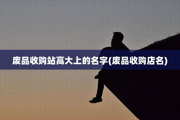废品收购站高大上的名字(废品收购店名)