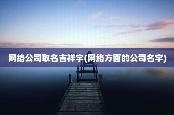 网络公司取名吉祥字(网络方面的公司名字)