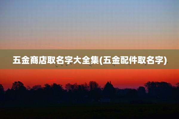 五金商店取名字大全集(五金配件取名字)