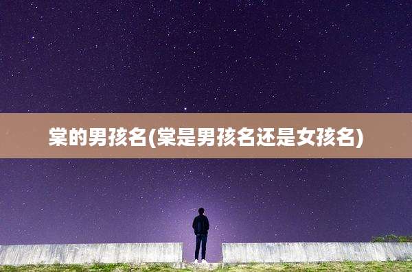 棠的男孩名(棠是男孩名还是女孩名)