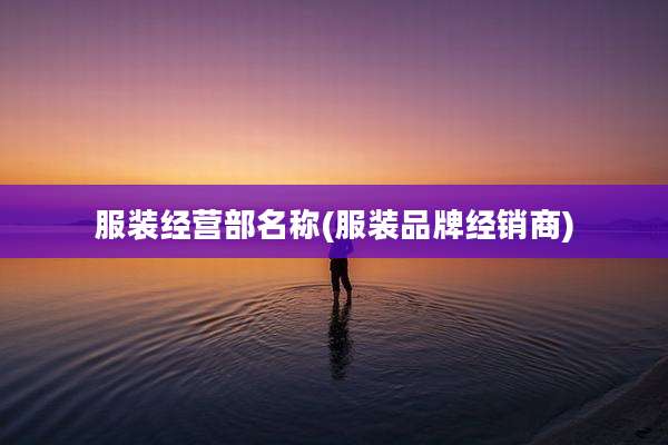 服装经营部名称(服装品牌经销商)