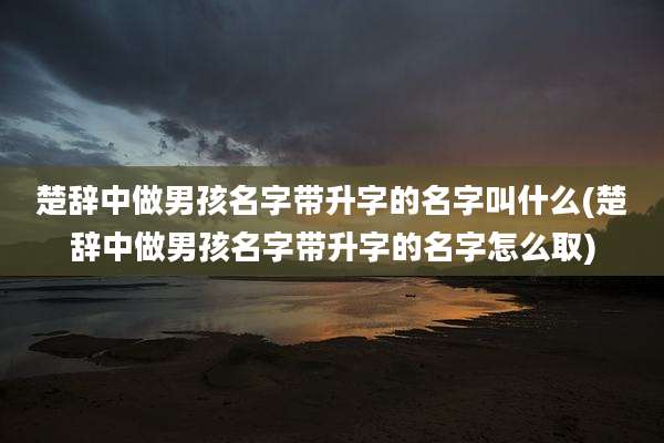 楚辞中做男孩名字带升字的名字叫什么(楚辞中做男孩名字带升字的名字怎么取)