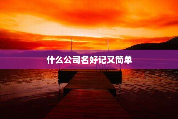 什么公司名好记又简单