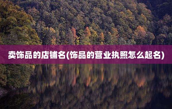 卖饰品的店铺名(饰品的营业执照怎么起名)