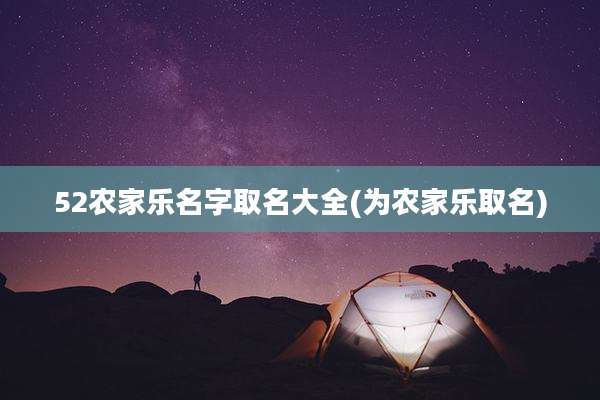 52农家乐名字取名大全(为农家乐取名)