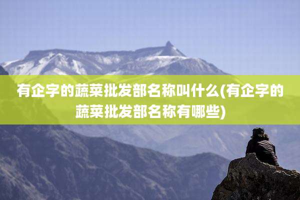 有企字的蔬菜批发部名称叫什么(有企字的蔬菜批发部名称有哪些)