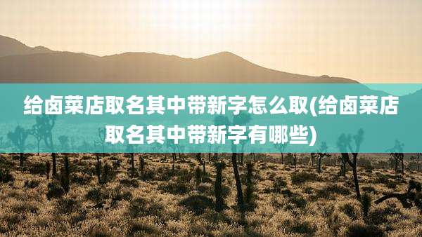 给卤菜店取名其中带新字怎么取(给卤菜店取名其中带新字有哪些)